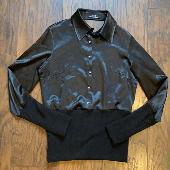 Dolce & Gabbana Tops - Dolce & Gabbana Black Silk Blouse